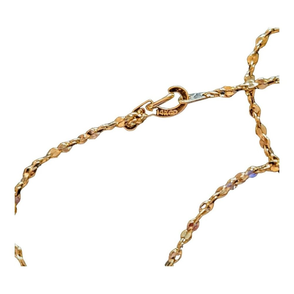 Women's Teen Gold Tone 22" Dbl Water Wave Chain 14KF Gift Casual Dressy MA23-ah - Picture 3 of 4